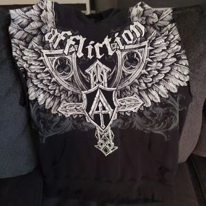 L Affliction sleeveless hoodie